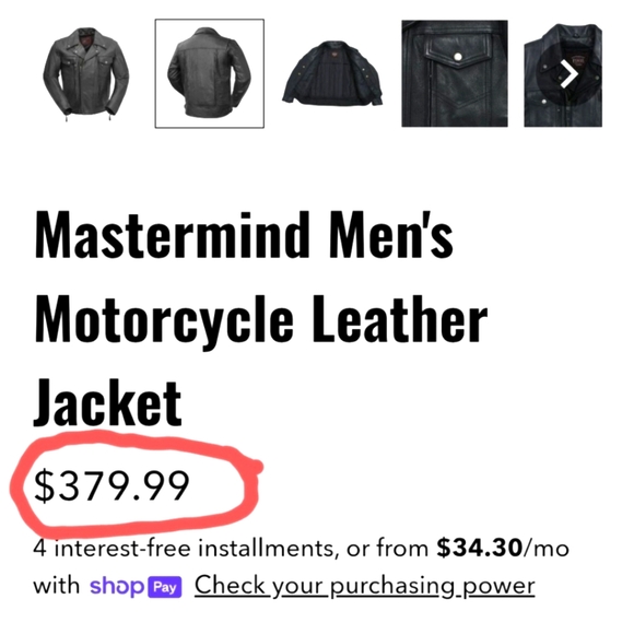 Mastermind - Men's Motorcycle Leather Jacket ๐ - Picture 9 of 9